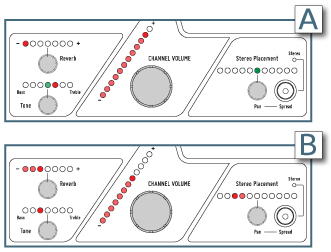 Dual Profile Channel settings for singing lead (A) and backup (B). 