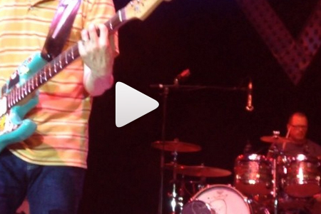 Weezer’s Drummer, Patrick Wilson, Catches a Frisbee While Playing