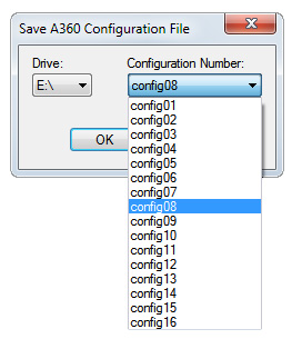 Choose a drive and configuration number. 
