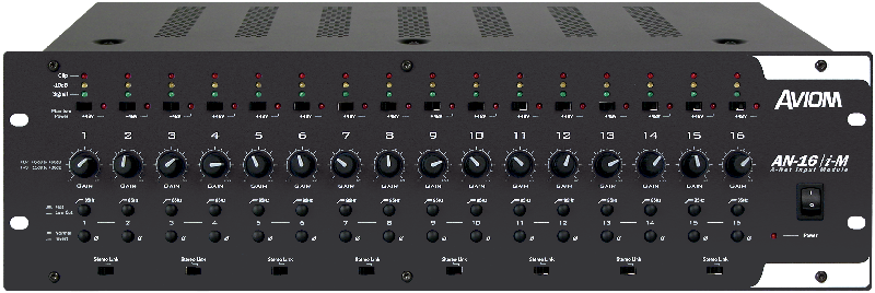 Aviom Products | Analog Input: AN-16/i-M Mic Input Module