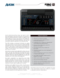 A360 Personal Mixer Data Sheet