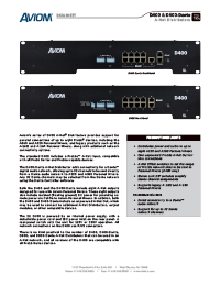 D400 and D400-Dante Data Sheet